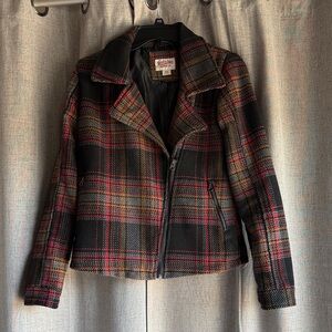 Mossimo Supply Co. Women's Plaid Blazer - Black and Red Sz M